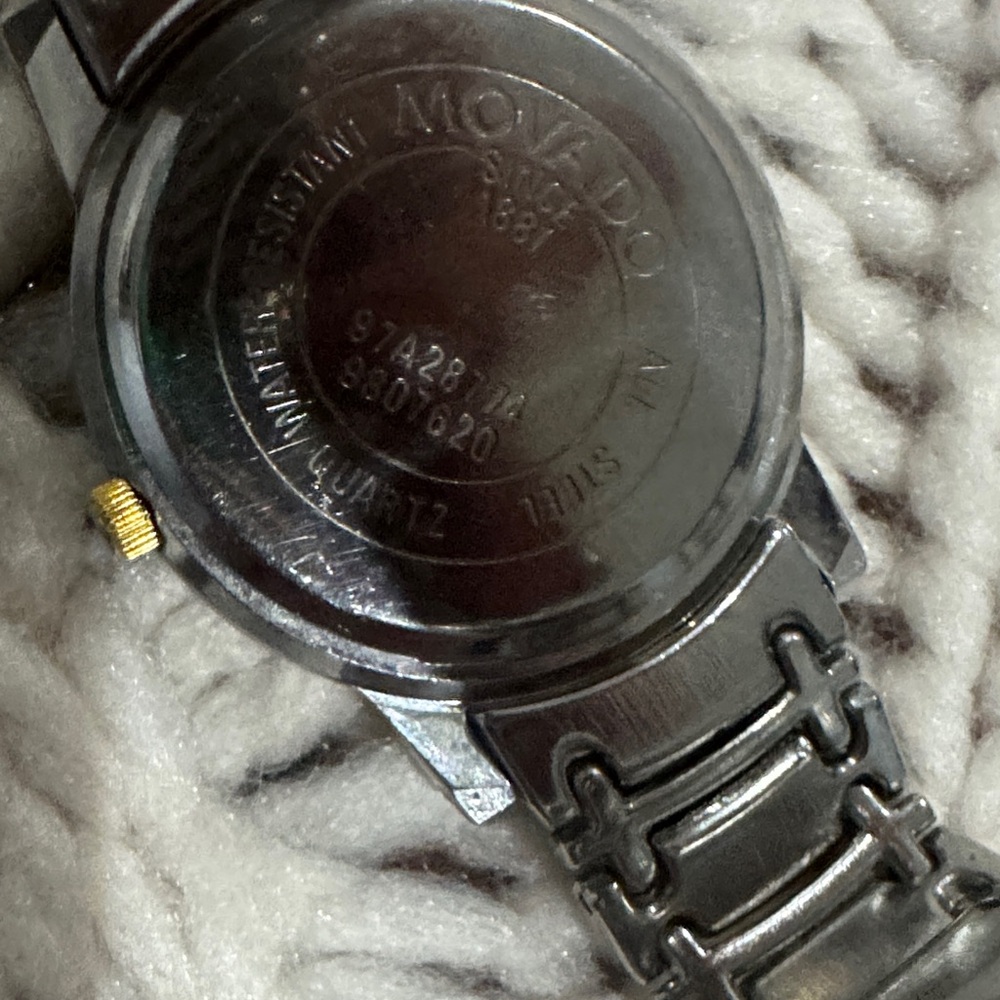 Movado Museum Classic Black Dial Watch with Silver and Gold tone Band - Picture 5 of 9